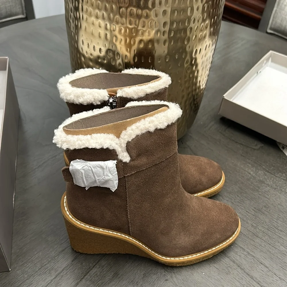 Franco Sarto Suede Wedge Ankle Boots - Ulayna - Picture 5 of 7